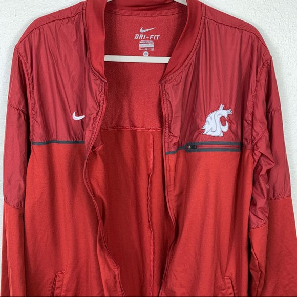 Nike Dri-Fit WSU Washington State Cougars Full Zip Long Sleeve Football Red XL - Picture 5 of 7